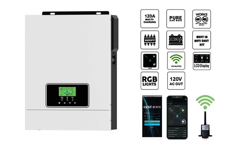 NEXT Original Factory NML 1,6 kW netzunabhängiger Solar-Wechselrichter, WiFi verfügbar, eingebautes 80-A-MPPT-Solarladegerät